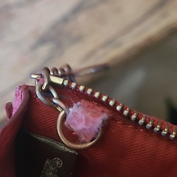 Coach Monogram Mini Skinny ID Case Brown True Red *Has damage* - Picture 6 of 7